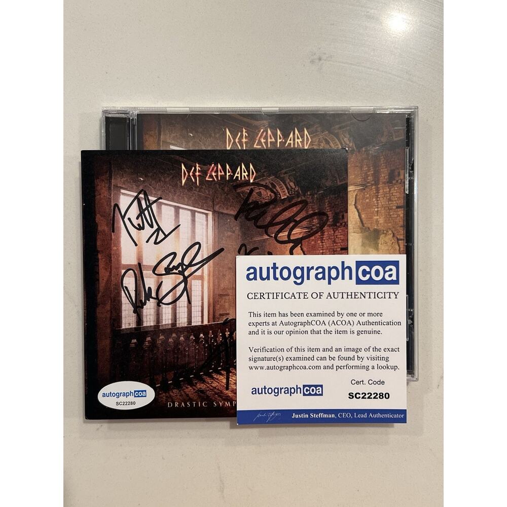 Def Leppard SIGNED Drastic Symphonies CD Autographed ACOA Authenticated #3